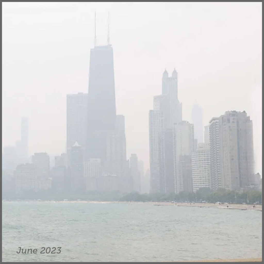 Chicago skyline shrouded in smoke from Canadian wildfires