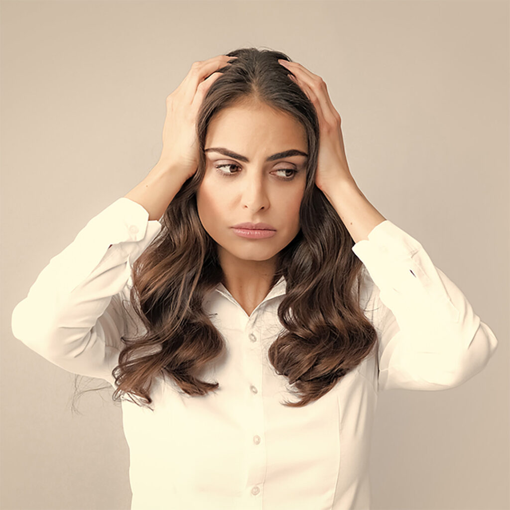 Woman showing stress